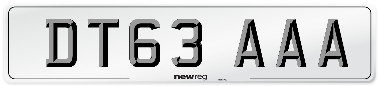 DT63 AAA Number Plate from New Reg